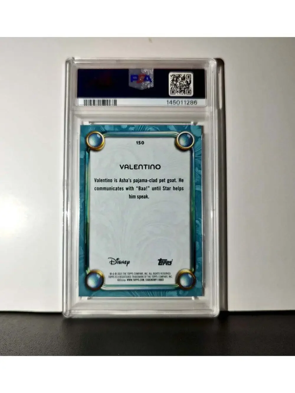 Valentino 2025 Topps Disney Wonder #150 Diamond Card Wish PSA 9